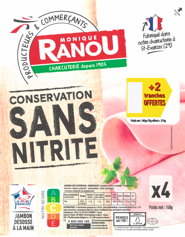 JAMBON CONSERVATION SANS NITRITE SANS COUENNE m...