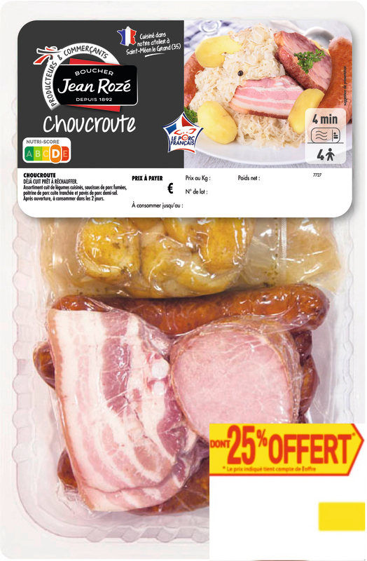 CHOUCROUTE 1.15 KG ENVIRON Jean Rozé