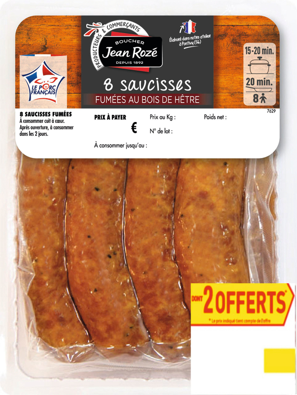 8 SAUCISSES FUMÉES Jean Rozé 3250392996048 Jean Rozé 8 SAUCISSES FUMÉES Jean Rozé 3250392996048 Jean Rozé