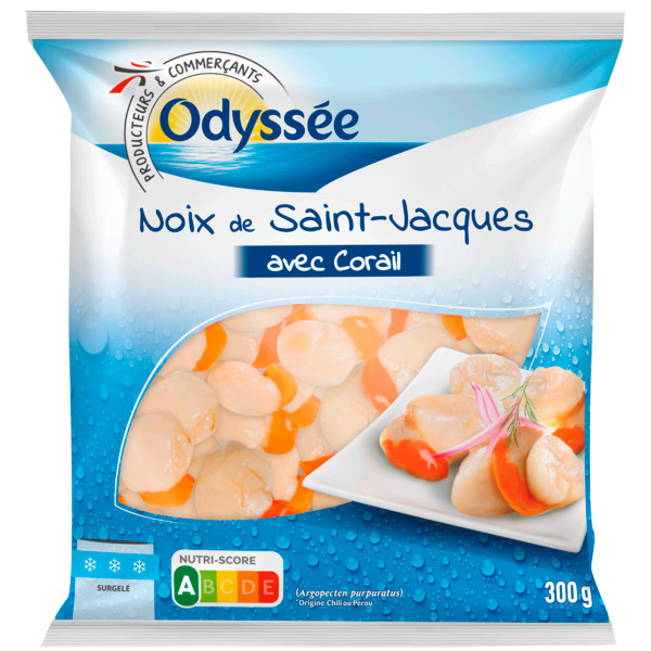 NOIX DE SAINT-JACQUES AVEC CORAIL SURGELÉES 
