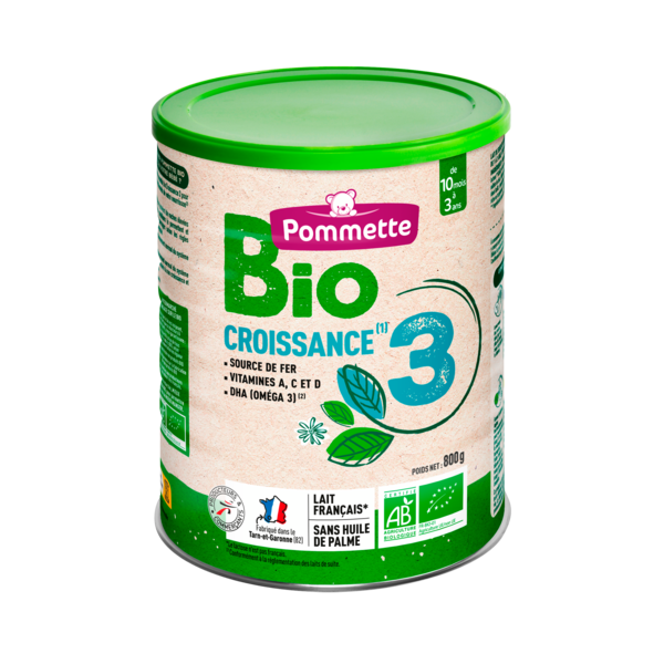 POMMETTE BIO LAIT EN POUDRE CROISSANCE 3 
POMMETTE BIO code EAN 3250393413742 