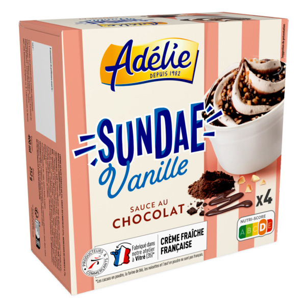 SUNDAE VANILLE SAUCE CHOCOLAT x4
 