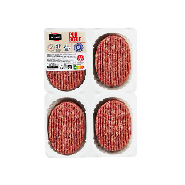 VIANDE BOVINE : 8 STEAKS HACHÉS 5% MAT.GR 
