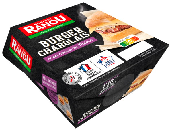 MONIQUE RANOU LE BURGER CHAROLAIS SAUCE AU POIVRE
 code EAN 3250393434501 