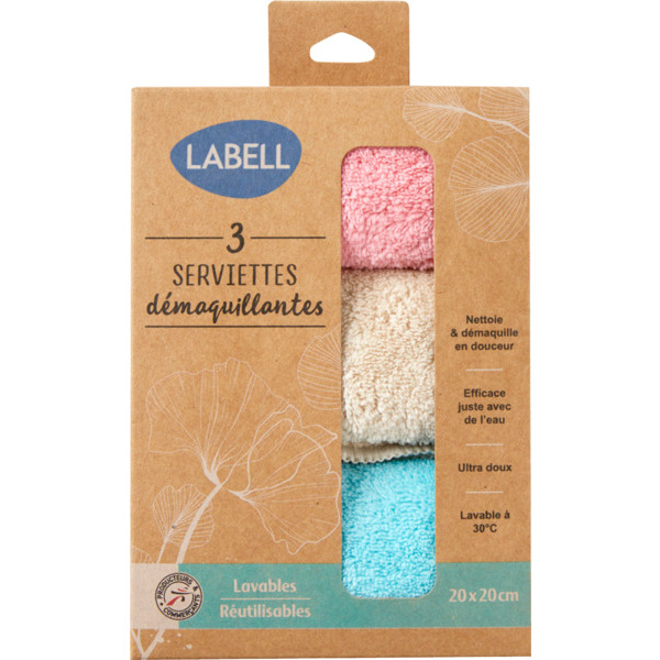 LOT DE 3 SERVIETTES DÉMAQUILLANTES 

