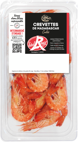 CREVETTES CUITES LABEL ROUGE 
