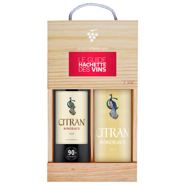 COFFRET DE 2 BOUTEILLES AOP BORDEAUX ROUGE ET B...