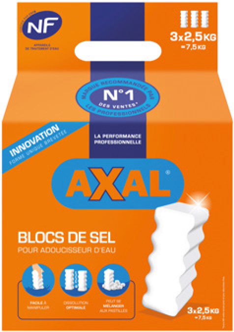axal BLOCS DE SEL POUR  ADOUCISSEUR D’EAU  code EAN 3252378002118 