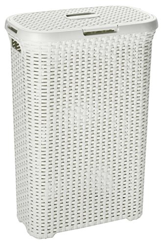 193010 coffre à linge aspect rotin 