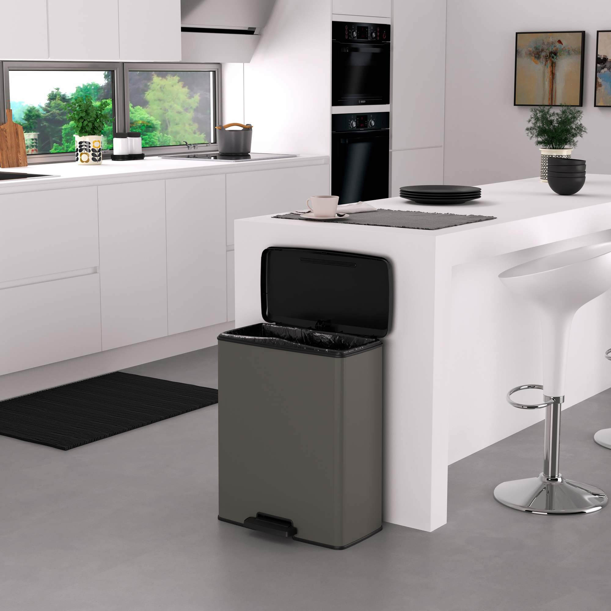 POUBELLE DE TRI 2 COMPARTIMENTS