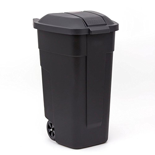 Poubelle 110 L noir-noir couvercle a rue Curver