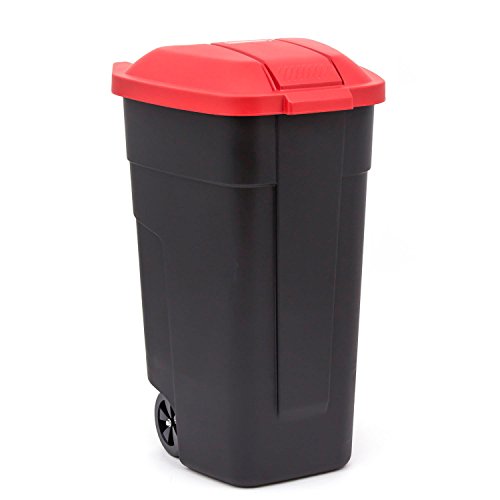 Curver - poubelle avec des roues séparation des déchets 110l noir / rouge code EAN 3253921290372 