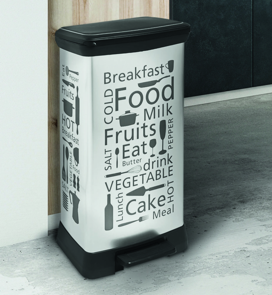 POUBELLE À PÉDALE 50 L DÉCORÉE