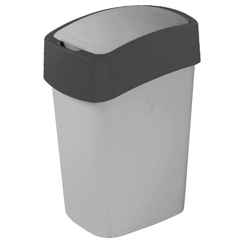 186133 poubelle flip bin 10 l gris