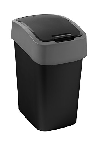 229415 flip bin poubelle plastique noir/argent ...