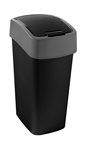229411 flip bin poubelle plastique noir/argent ...