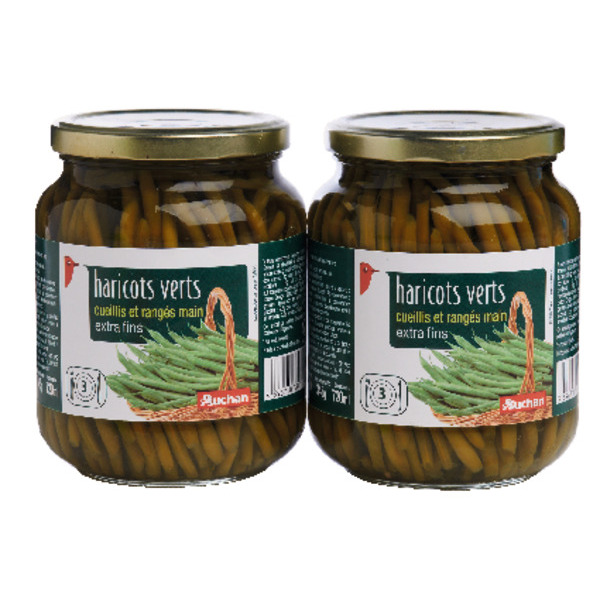  Haricots Verts Cueillis Et Rangés Main Extra Fin Auchan  code EAN 3254560019003 