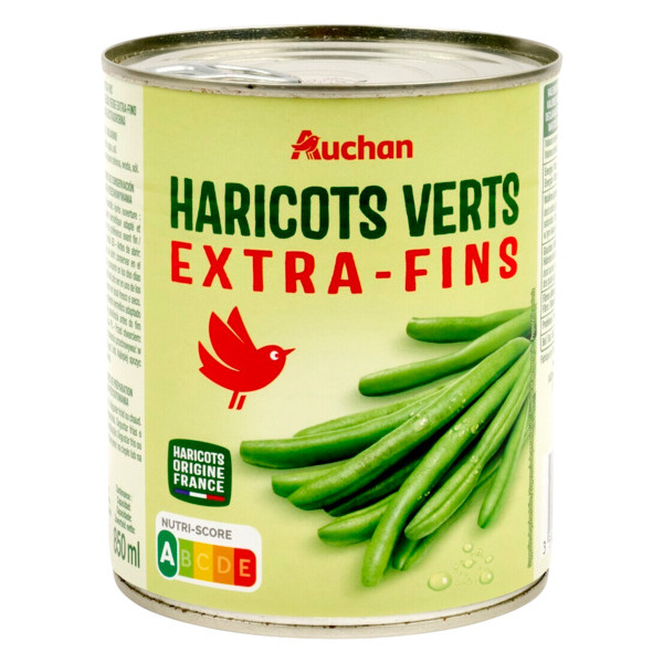  Haricots Verts Extra Fins Auchan code EAN 3254560028562 