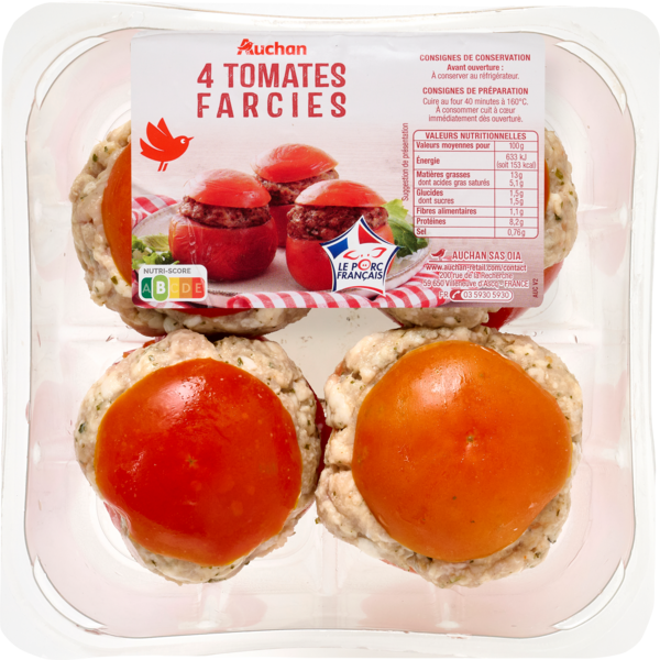  4 Tomates Farcies Auchan code EAN 3254566485734 