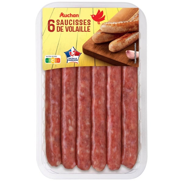 6 Saucisses De Volaille Auchan code EAN 3254566490332 