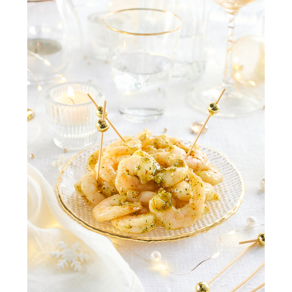  Crevettes Décortiquées Cuites Réfrigérées Marinées Ail Et Fines Herbes code EAN 3254566558384 