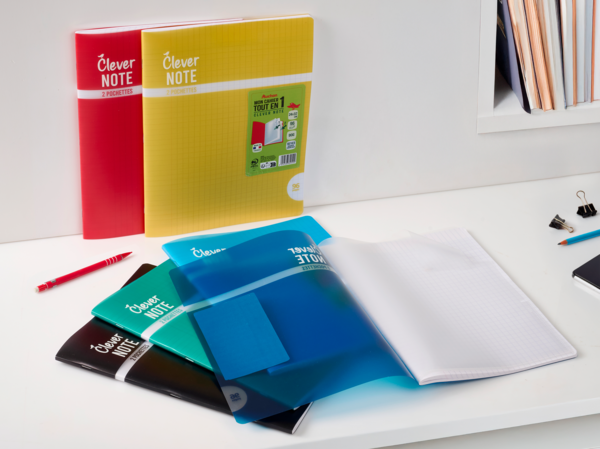 Cahier Clever Note 2 Pochettes Auchan