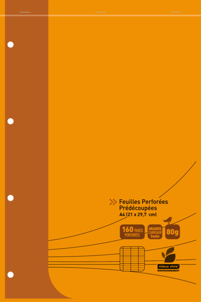 BLOC DE FEUILLES PERFORÉES AUCHAN