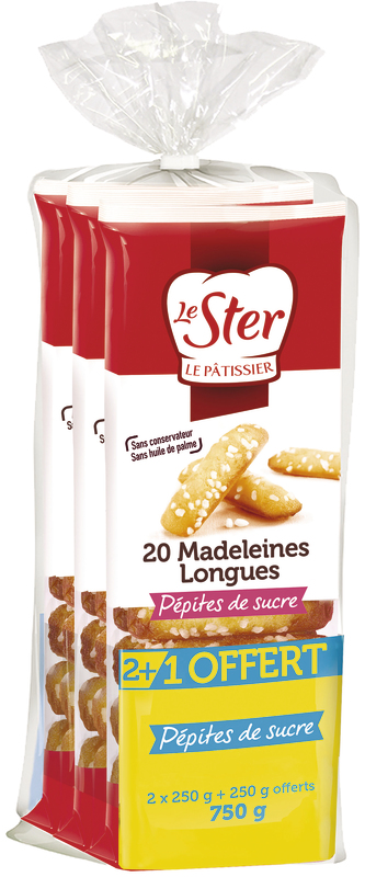 MADELEINES LONGUES PÉPITES DE SUCRE LE STER 3255290253378 LE STER MADELEINES LONGUES PÉPITES DE SUCRE LE STER 3255290253378 LE STER