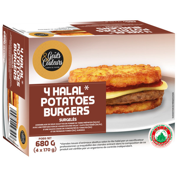 Potatoes Burger Halal Goût & Couleurs code EAN 3255790017609 