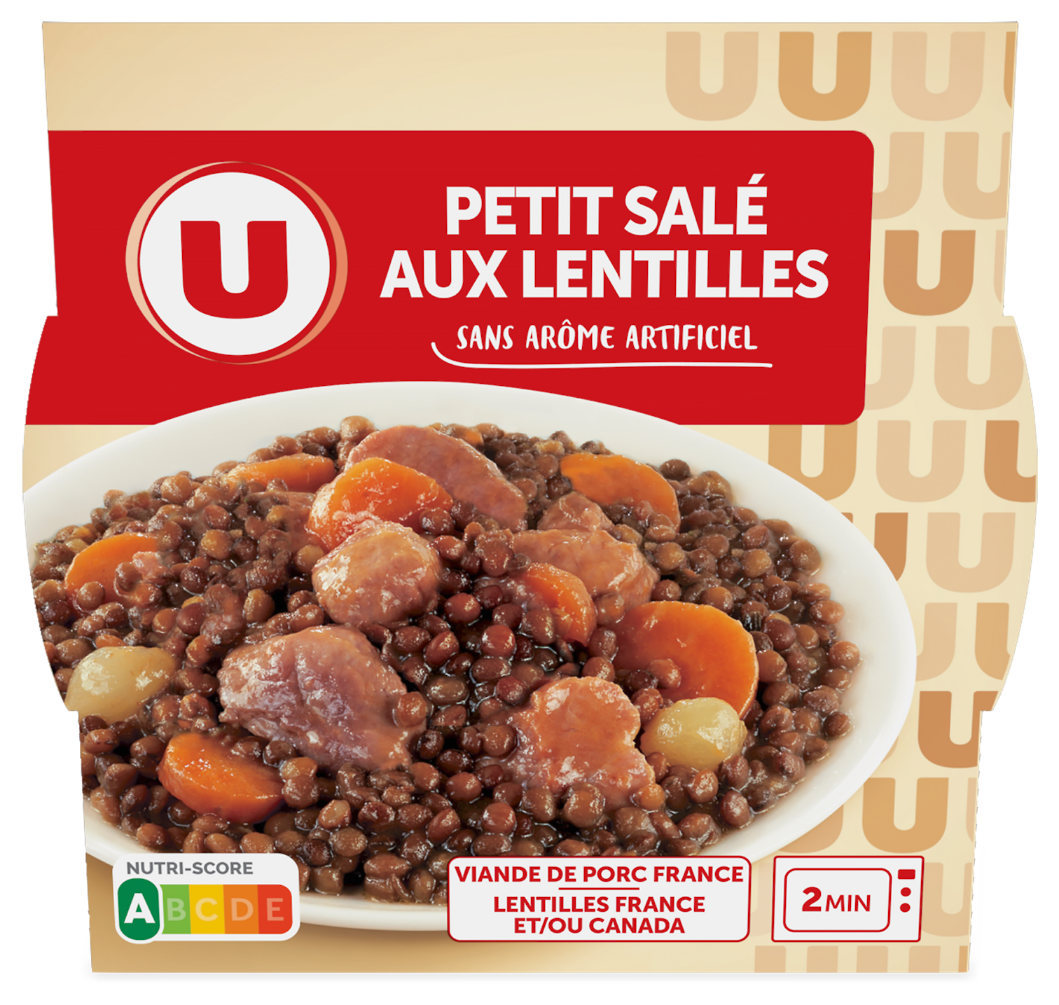  PLAT CUISINE PETIT SALE AUX LENTILLES U code EAN 3256220496384 