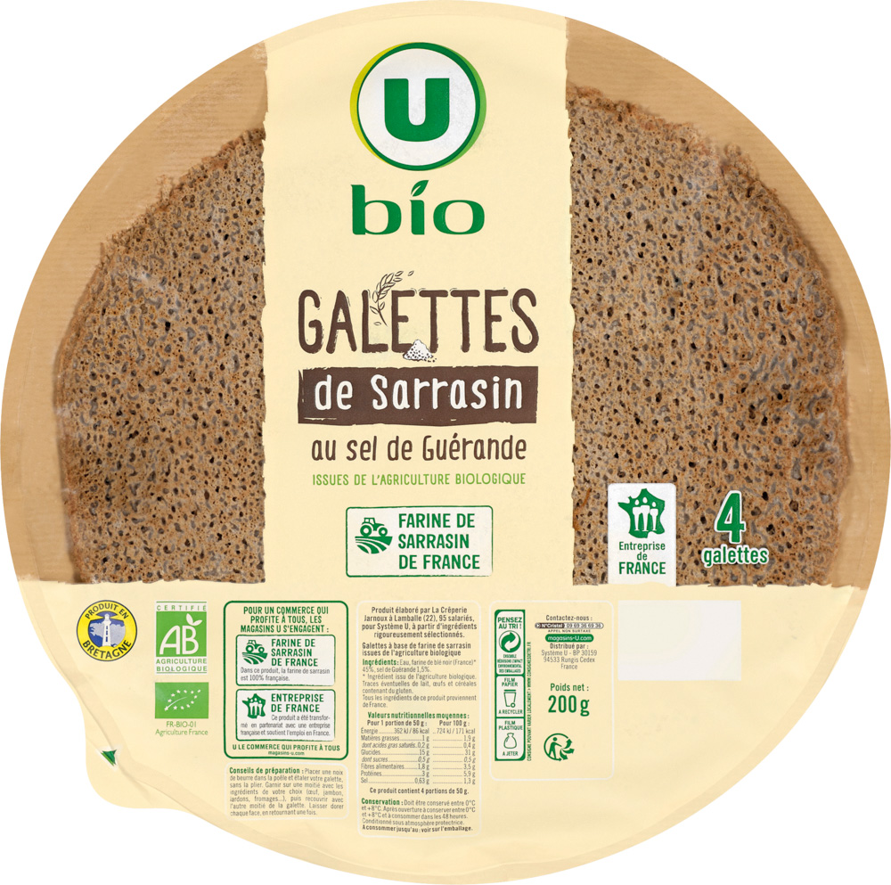  GALETTES DE SARRASIN U BIO code EAN 3256220787321 