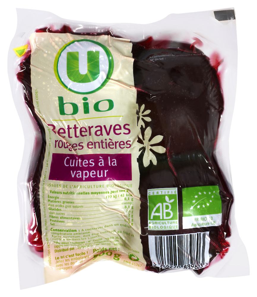  BETTERAVES ROUGES ENTIERES U BIO code EAN 3256220889803 