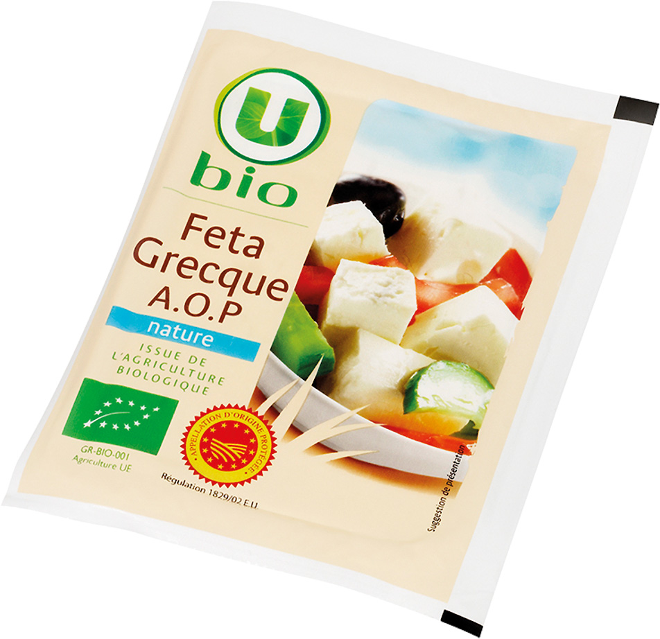  FETA GRECQUE AOP AU LAIT PASTEURISE DE BREBIS ET DE CHEVRE U BIO code EAN 3256221674057 