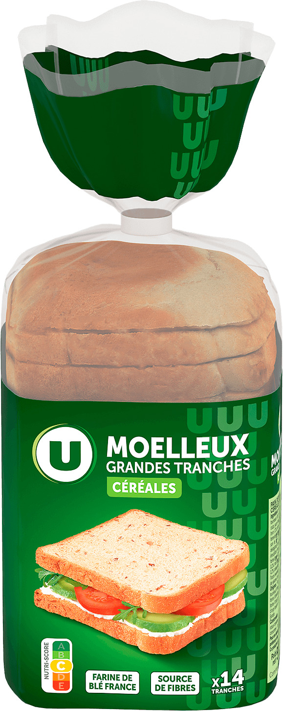  PAIN DE MIE GRANDES TRANCHES AUX CEREALES U code EAN 3256222646978 
