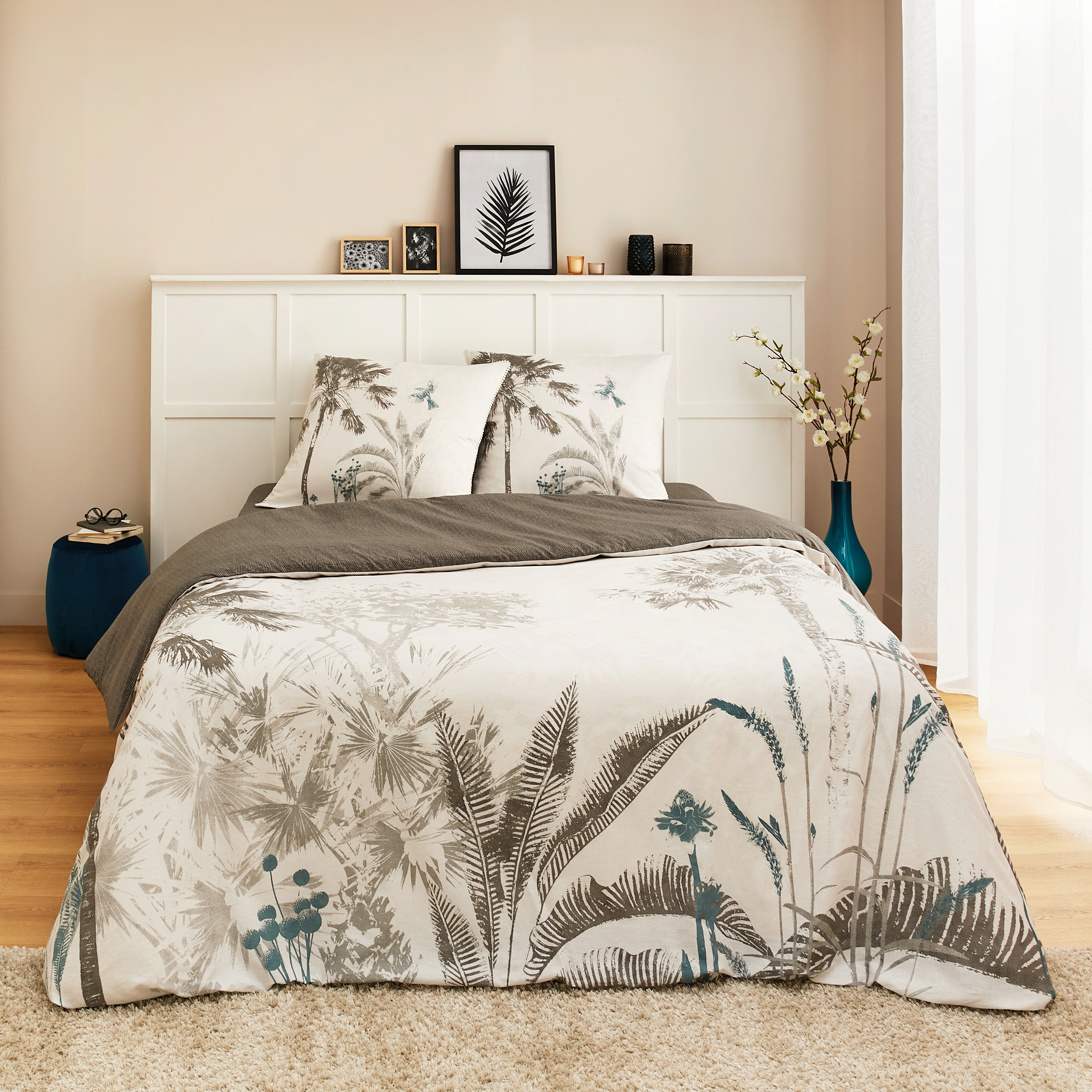 PARURE HOUSSE DE COUETTE 240X220CM + 2 TAIES D'OREILLER 63X63CM LIGNE DE LIT "DEEPTY" 3256223729014 