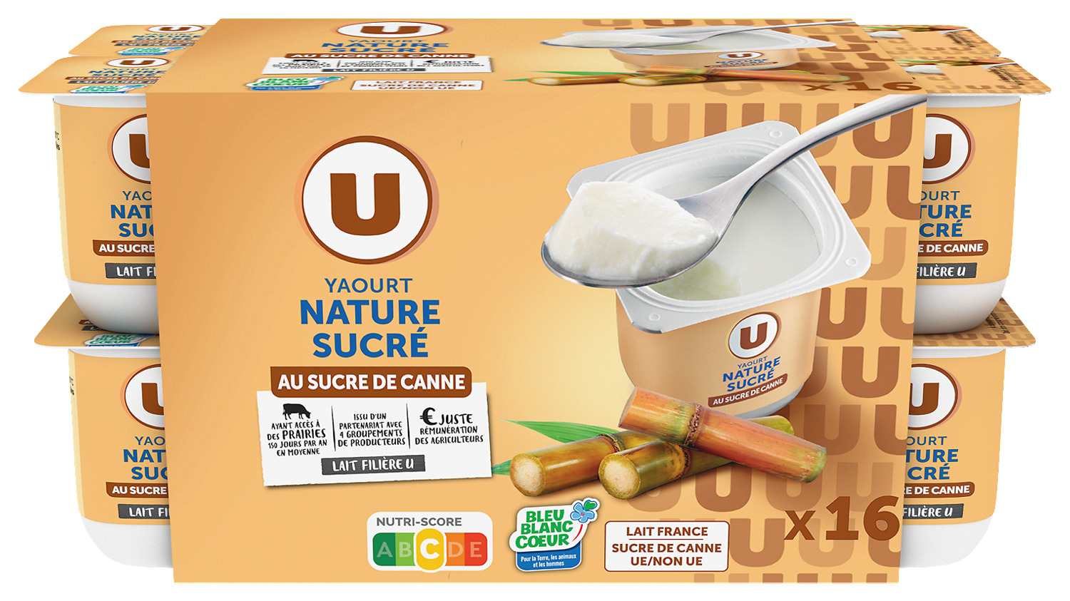  YAOURT NATURE SUCRE U code EAN 3256224221272 