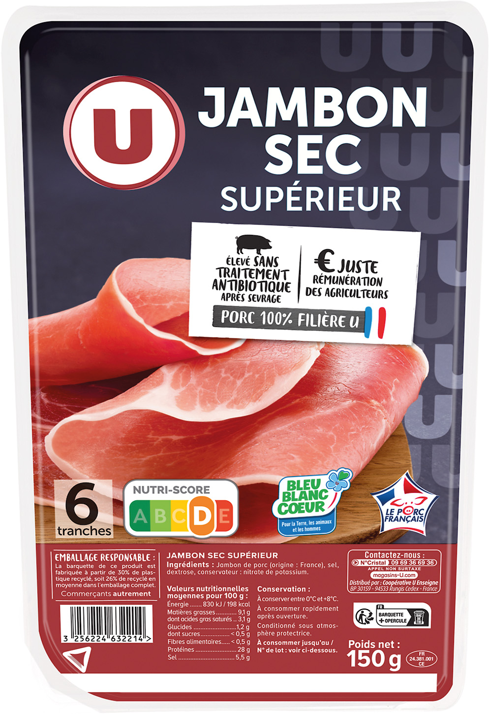  JAMBON SEC SUPERIEUR U code EAN 3256224632214 