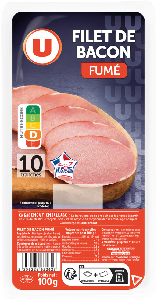 FILET DE BACON FUME U code EAN 3256224632627 