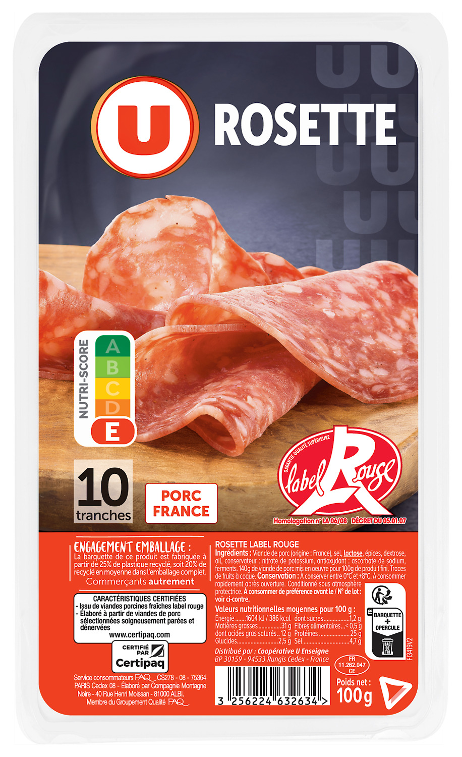  ROSETTE LABEL ROUGE U code EAN 3256224632634 