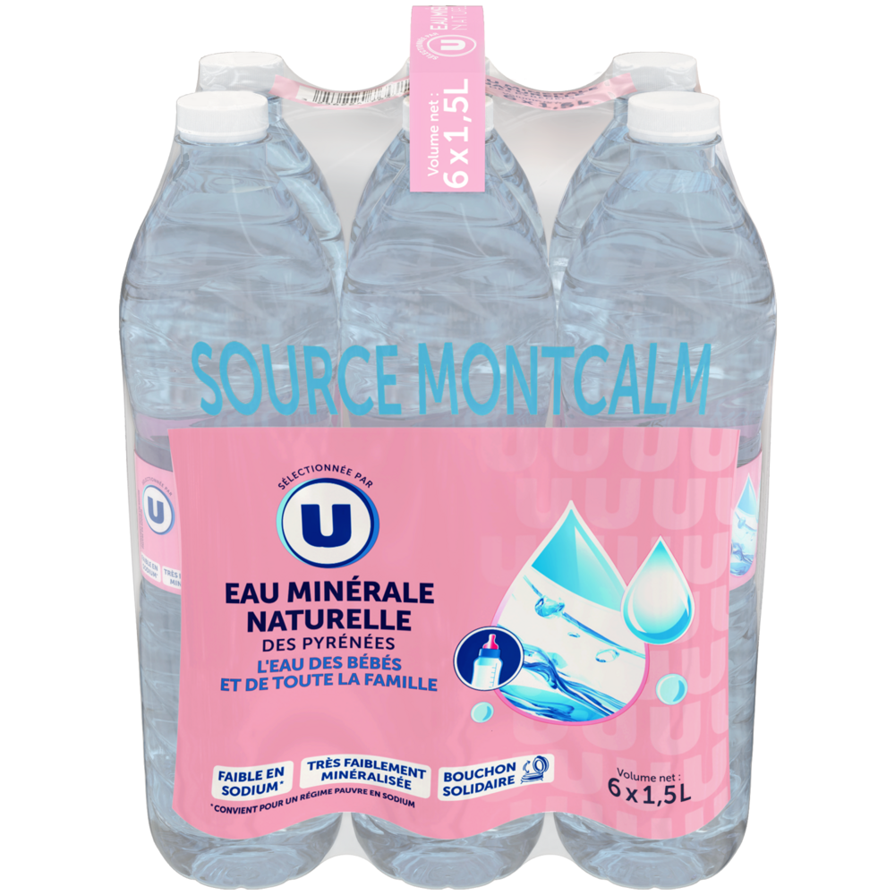  EAU MINERALE NATURELLE DES PYRENEES SOURCE MONTCALM U code EAN 3256225040629 