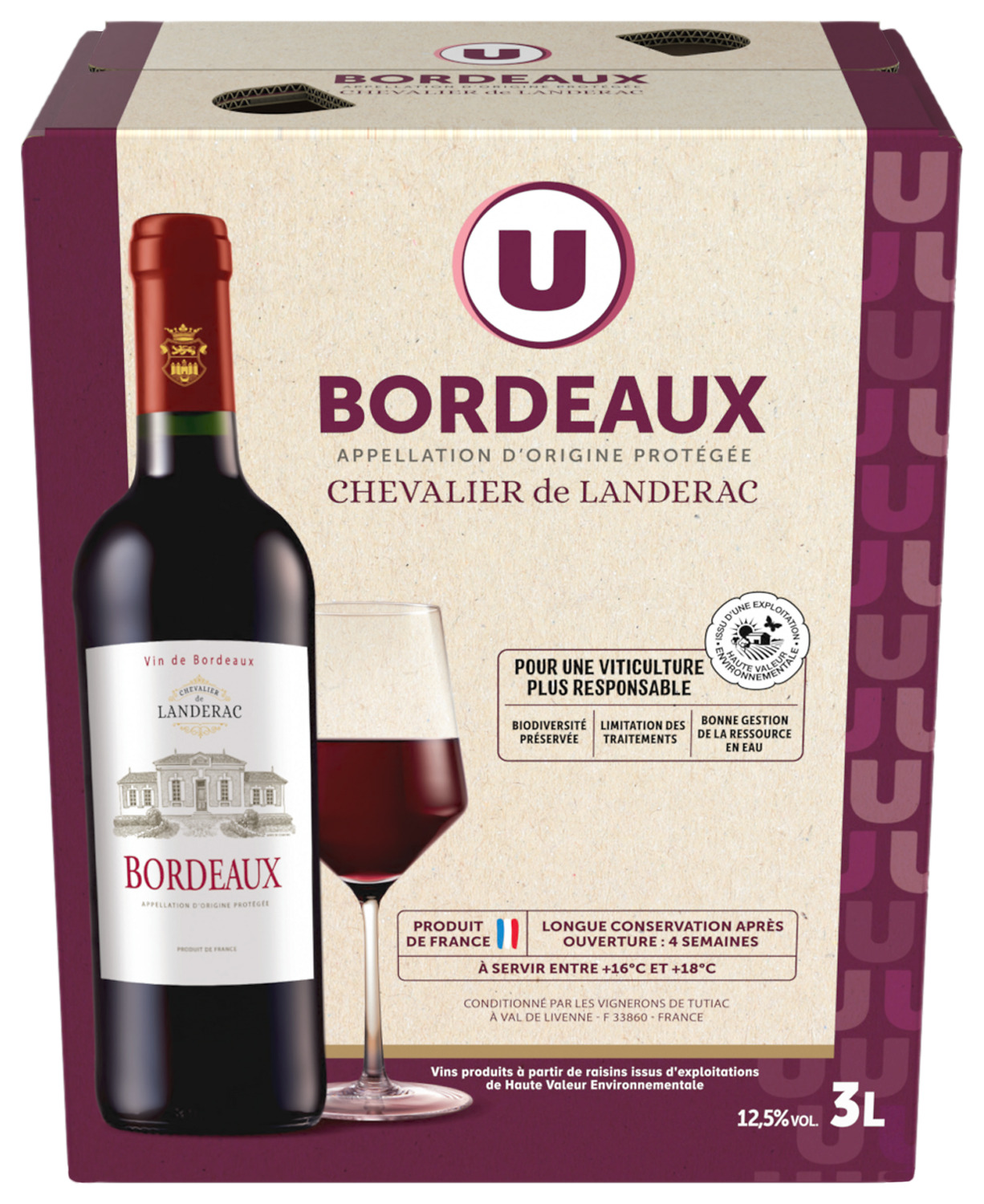  BORDEAUX AOP ROUGE CHEVALIER DE LANDERAC U code EAN 3256225283149 