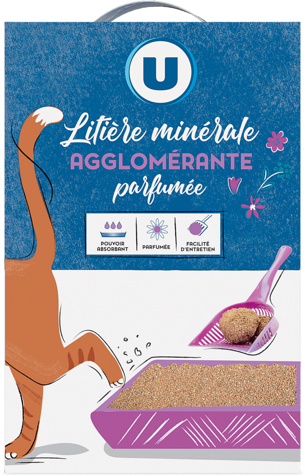 LITIERE MINERALE AGGLOMERANTE PARFUMEE POUR CHATS U 3256226383121 