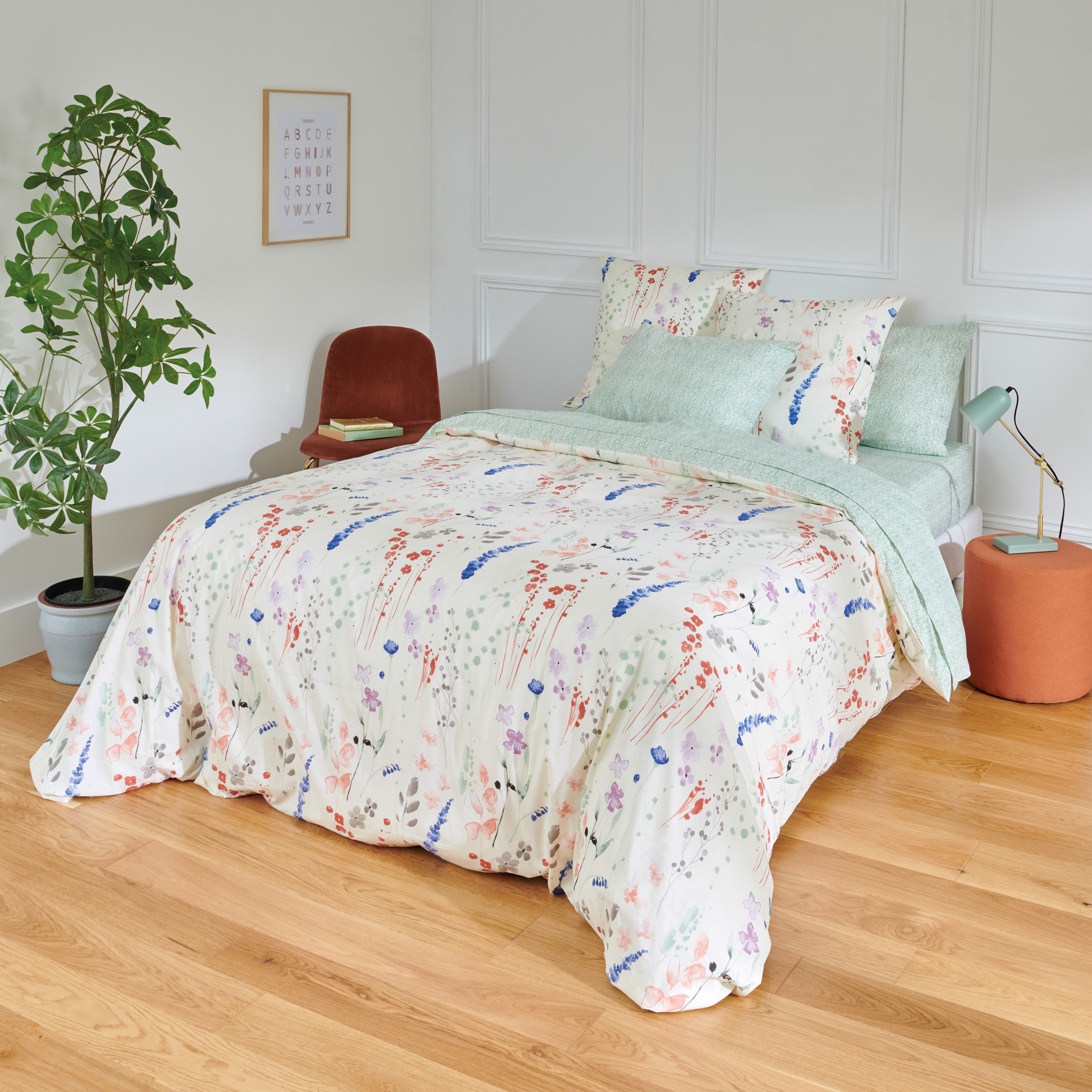 PARURE HOUSSE DE COUETTE 240X220CM + 2 TAIES D'OREILLERS 63X63CM LIGNE DE LIT "LILA" 3256226961121 