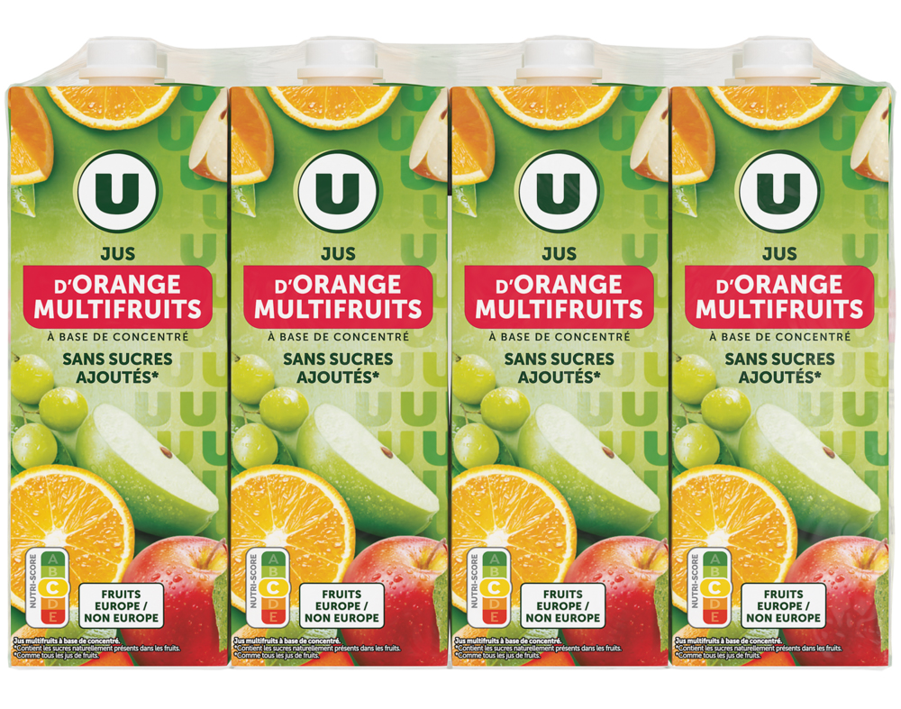  JUS D'ORANGE MULTIFRUITS A BASE DE CONCENTRE U BRIQUE code EAN 3256228451279 