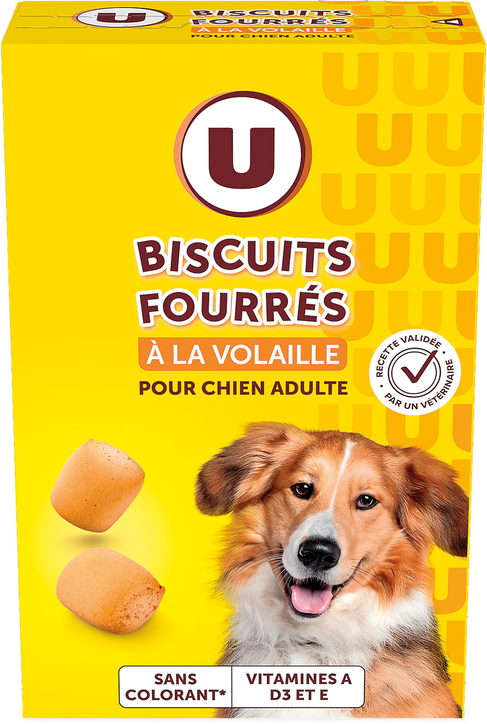  BISCUITS POUR CHIEN ADULTE FOURRES A LA VOLAILLE U code EAN 3256228550729 