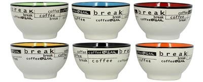 Bol décoré Script en grès Bicolore blanc 58 cl ...