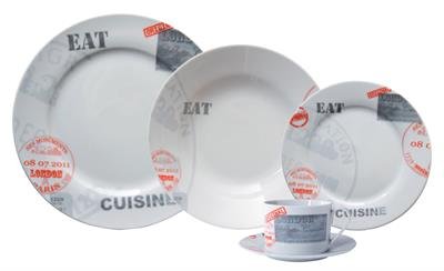 Service de table 30 pièces en porcelaine STAMP ...