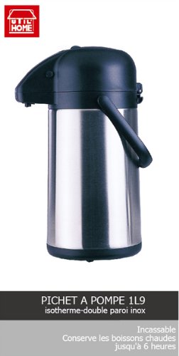 6615340 pichet pompe isotherme 1 l 9 inox doubl...