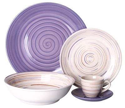 Service de table 20 pièces en grès Spirale Parm...