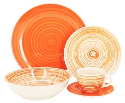 Service de table 20 pièces en grès Spirale Safr...